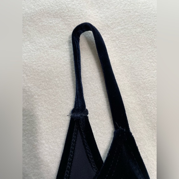 Vintage 90s Navy Velvet Mini Dress Y2K Slip Dress Party Goth Fairy Grunge Size M - Picture 12 of 12